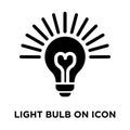 Light Bulb On icon vector isolated on white background, logo con Royalty Free Stock Photo