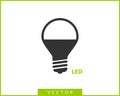 Light bulb icon vector. Llightbulb idea logo concept. Lamp electricity icons web design element. Led lights isolated silhouette Royalty Free Stock Photo