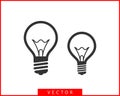 Light bulb icon vector. Llightbulb idea logo concept. Set lamps electricity icons web design element. Royalty Free Stock Photo