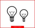 Light bulb icon vector. Llightbulb idea logo concept. Set lamps electricity icons web design element. Led lights isolated Royalty Free Stock Photo