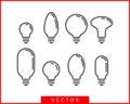 Light bulb icon vector. Llightbulb idea logo concept. Set lamps electricity icons web design element. Led lights isolated Royalty Free Stock Photo