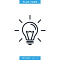 Light Bulb Icon Vector Logo Design Template. Lamp Symbol