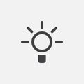 Light bulb icon, vector logo illustration, pictogram isolated on white. Royalty Free Stock Photo