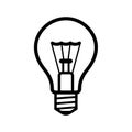 Light Bulb Icon on White Background. Vector