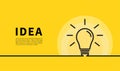 Light bulb icon on yellow background. Energy and thinking symbol. Creative idea and inspiration concept. Elements for design sites Royalty Free Stock Photo