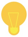 Light bulb icon. Yellow flat idea symbol