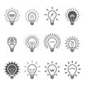 Light bulb icons - idea, innovation and inspiration