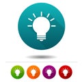 Light bulb icons. Idea signs. Lamp symbol. Vector Circle web buttons. Royalty Free Stock Photo