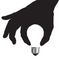 Light Bulb Idea Concept with Hand