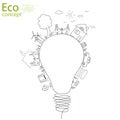 Light bulb idea. Environmentally friendly world Royalty Free Stock Photo