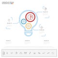 Light bulb idea infographics template with icons and elements. Creative concept. Royalty Free Stock Photo