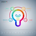 Light bulb idea infographics template with icons and elements. Creative concept. Can be used for workflow layout, diagram web Royalty Free Stock Photo