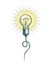 Light bulb idea. Innovation, brainstorm concept. Sketch vector illustration