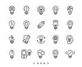 Light bulb and Idea line icons set