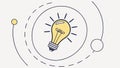 Light Bulb Idea Orbiting Dots Innovation Vector, vector design Generative AI Royalty Free Stock Photo