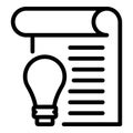Light bulb idea report icon, outline style