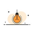 Light, Bulb, Idea, Tips, Suggestion  Business Flat Line Filled Icon Vector Banner Template Royalty Free Stock Photo