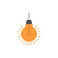 Light, Bulb, Idea, Tips, Suggestion  Flat Color Icon. Vector icon banner Template Royalty Free Stock Photo