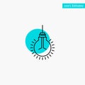 Light, Bulb, Idea, Tips, Suggestion turquoise highlight circle point Vector icon Royalty Free Stock Photo