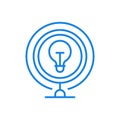 Light bulb idea vector line icon. Efficient creative process with vivid imagination.