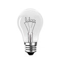 Light bulb with Idea word wire shape. 3D rendering Royalty Free Stock Photo