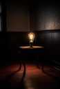 light bulb illuminating a dark room
