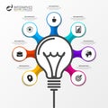 Light bulb. Infographic design template. Business concept