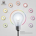 Light bulb. Infographic design template. Vector illustration Royalty Free Stock Photo