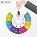 Light bulb infographic. Template for circle diagram. Vector Royalty Free Stock Photo