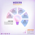 Light bulb inforgraphic template for business idea concepts with 5 steps. Royalty Free Stock Photo