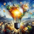 Light Bulb, Innovation, Ideas, Goals Royalty Free Stock Photo