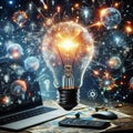 Light Bulb, Innovation, Ideas, Goals Royalty Free Stock Photo