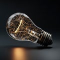 Light bulb innovation technology glowing creative idea modern inspiration energy concept digital Royalty Free Stock Photo