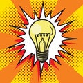 Light bulb lamp pop art style vector Royalty Free Stock Photo