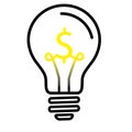 Light Bulb Lamp with US Dollar currency symbol Royalty Free Stock Photo