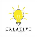 light bulb lamp vector logo illustration template design. creative idea concept with lamp graphic icon Royalty Free Stock Photo