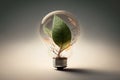 Light bulb with a leaf inside, green electricity concept Royalty Free Stock Photo