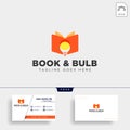 Light bulb learning line logo template vector illustration icon element isolated