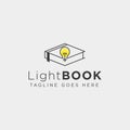 Light bulb learning line logo template vector illustration icon element isolated