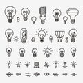 Light bulb and LED lamp Royalty Free Stock Photo