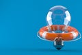 Light bulb with life buoy concept Royalty Free Stock Photo