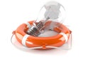 Light bulb with life buoy Royalty Free Stock Photo