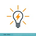 Light Bulb Lighting bolt Icon Vector Logo Template Illustration Design. Vector EPS 10 Royalty Free Stock Photo