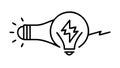 Light Bulb with Lightning Bolt Vector Idea Icon, vector design Generative AI Royalty Free Stock Photo