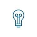 Light Bulb Line Blue Icon On White Background. Blue Flat Style Vector Illustration Royalty Free Stock Photo