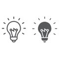 Light Bulb line and glyph icon, e learning Royalty Free Stock Photo