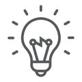 Light Bulb line icon, e learning and education Royalty Free Stock Photo