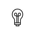 Light Bulb Line Icon In Flat Style Vector For App, UI, Websites. Black Icon Vector Illustration