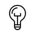 Light bulb line icon isolated on white background. Black flat thin icon on modern outline style. Linear symbol and editable stroke Royalty Free Stock Photo
