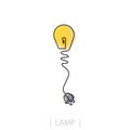 Light Bulb line icon , isolated on white background. Idea sign, solution, thinking concept. Lighting Electric lamp. Trendy F